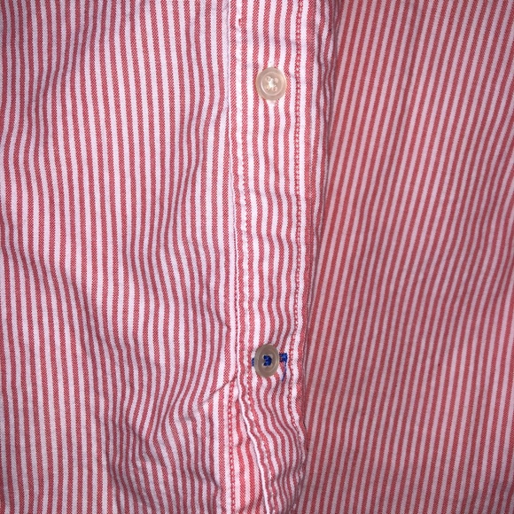 Gap Modern Oxford Button Down, Coral Pinstripe XL - Picture 5 of 9